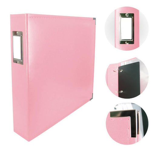 Couture Creations - 12"x12" D-Ring Leather Album - Baby Pink