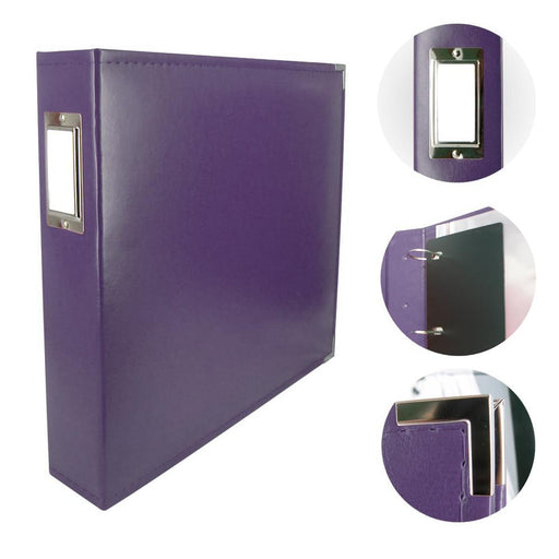 Couture Creations - 12"x12" D-Ring Leather Album - Grape Soda