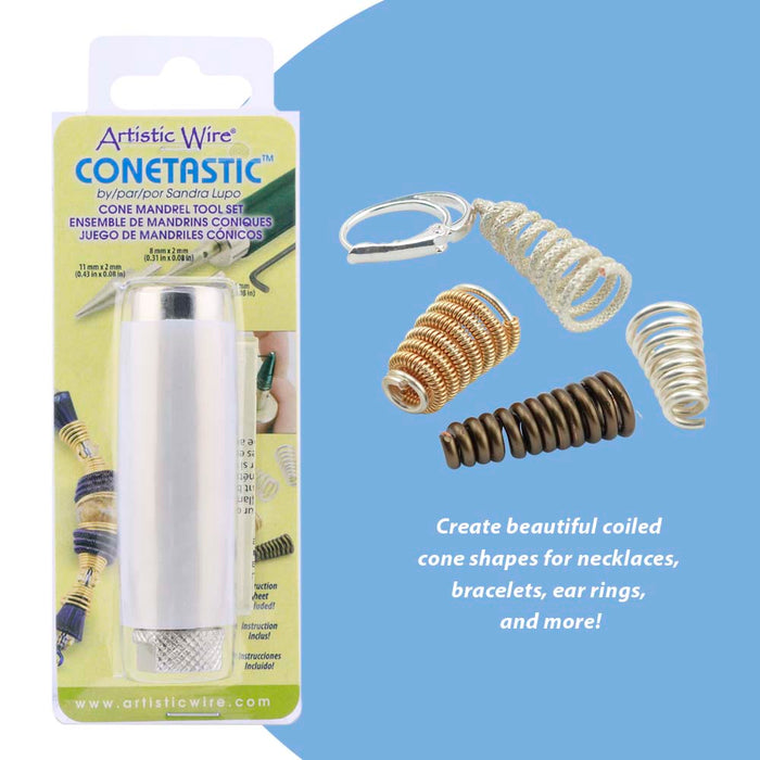 Conetastic Accessory, Hourglass Mandrels, Large Set 5 mm to 15 mm / 0.20 in to 0.59 in, Small Set 5 mm to 7 mm / 0.20 in to 0.27 in