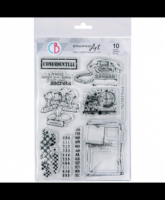 Ciao Bella - Clear Stamp Set - Confidential - 6" x 8"