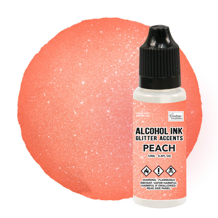 Couture Creations - Alcohol Ink - Glitter Accents - Peach - 12ml