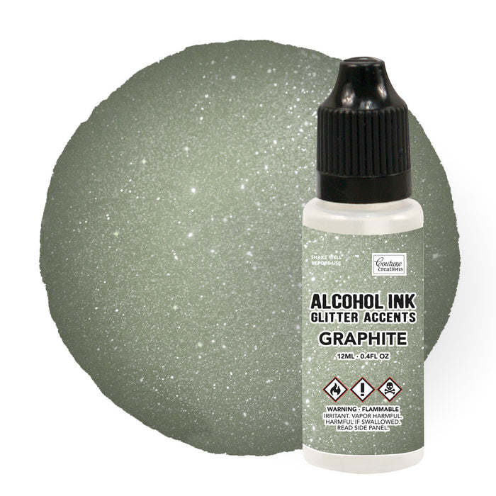 Couture Creations - Alcohol Ink - Glitter Accents - Graphite - 12ml