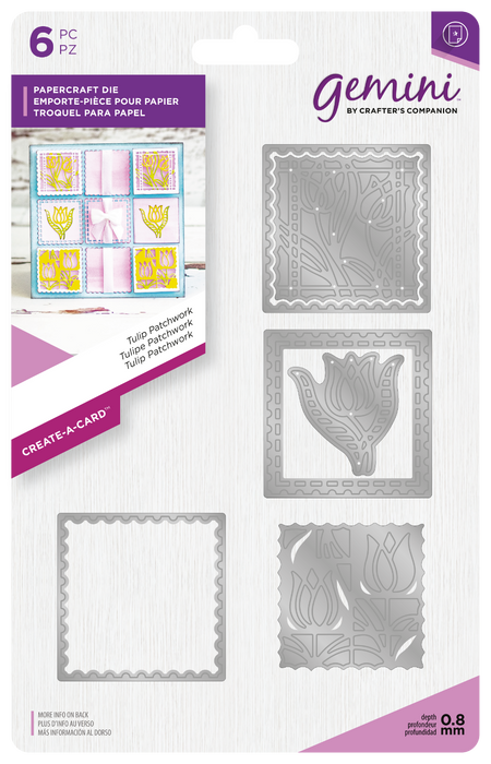 Crafter's Companion - Gemini Create-a-Card Metal Die - Tulip Patchwork