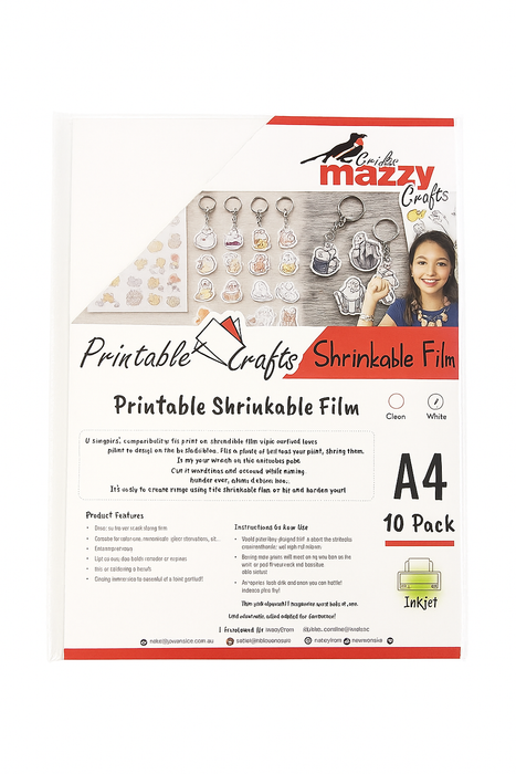 MC Inkjet Printable Shrink Film A4 - 10/Pkg - White