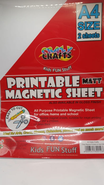 Crazy Crafts-PRINTABLE - Magnetic Sheet A4 - MATT