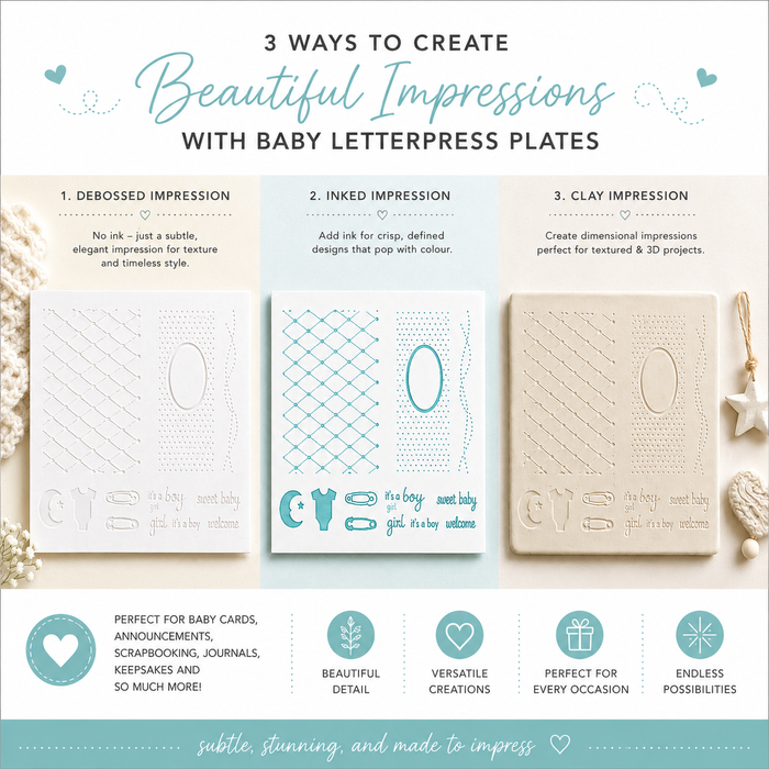 Doodles Celebrate in Style Impressions Embossing Letterpress Bundle - 5 Plate Sets plus Premium Paper