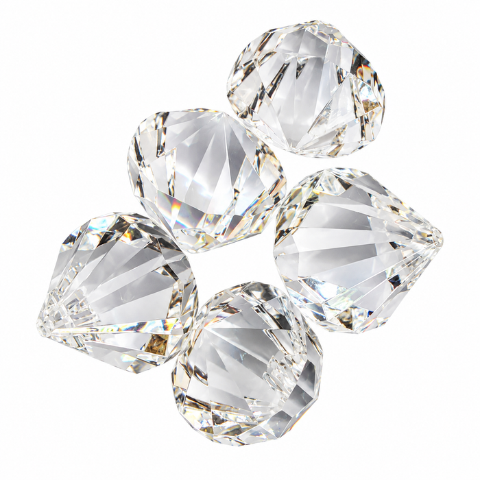 Doodles - Clear Faceted Acrylic Crystal Diamond Teardrop with Hole – Wedding & Craft Décor - 22mm