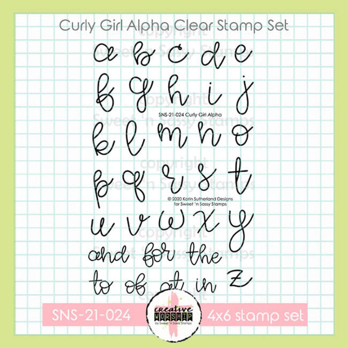 Sweet-n-Sassy-Stamps - Curly Girl Alpha Stamp Set