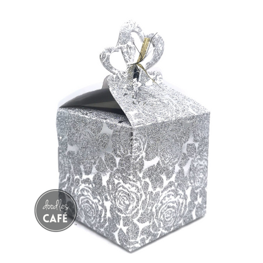 Doodles - Boxes Silver Glitter Roses - 50pk