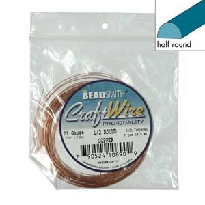Beadsmith - Half Round Copper Wire 18 Gauge - 7 Yards