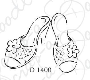 Great Impressions - Wood Mounted Stamp - Shoes with Flowers