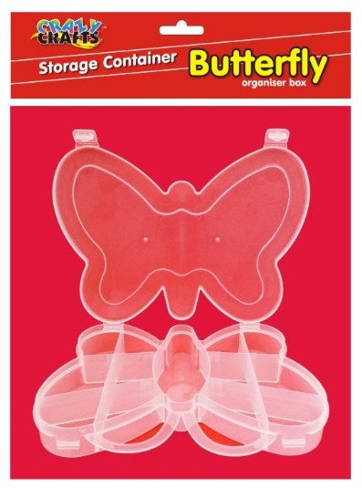 Crazy Crafts - Butterfly Organiser Box - Clear