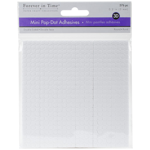 MultiCraft 3D Pop Dots Dual-Adhesive Micro Foam Adhesives-White Round, .2" 576/Pkg