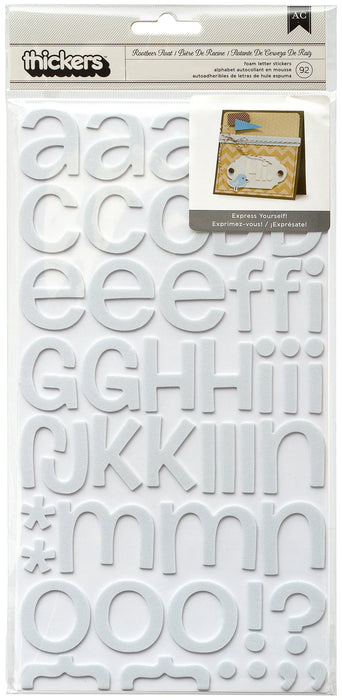 American Crafts Foam Alphabet Stickers-Rootbeer Float-White, 92/Pkg