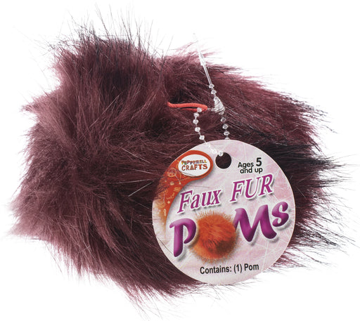 Pepperell Braiding Faux Fur Pom With Loop-Burgundy