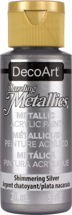 DecoArt Dazzling Metallics Acrylic Paint 2oz-Shimmer Silver