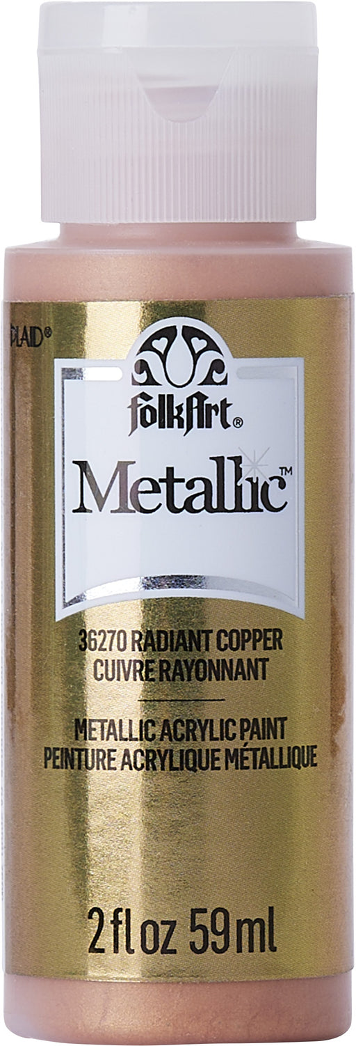 FolkArt Metallic Acrylic Paint 2oz-Radiant Copper