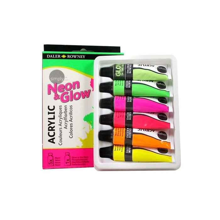 Daler-Rowney - Simply Acrylic - Neon & Glow in the Dark - 6x12ml