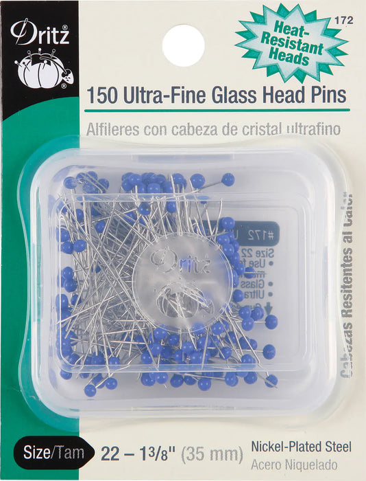 Dritz Ultra-Fine Glass Head Pins 150/Pkg-Size 22