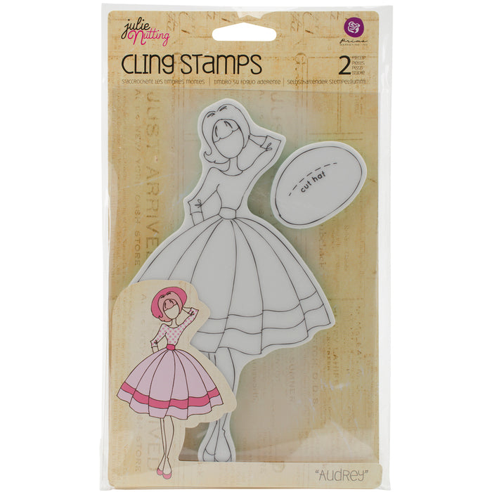 Prima Marketing Julie Nutting Mixed Media Cling Rubber Stamp-Audrey