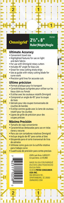 Omnigrid Ruler 2.5"X8"-