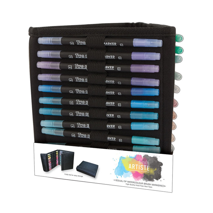 DoCrafts - Artiste Watercolor Dual Tip Markers 36/Pkg - Brush & Marker