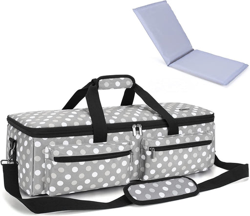 LUXJA Carrying Tote Bag - Compatible with Cricut Machines, Cameo 4 and Supplies - Gray Dots