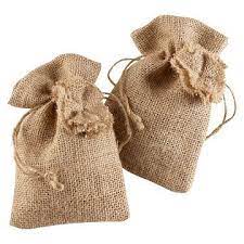 Kate Aspen - Rosette Burlap Drawstring Favor Bag - Set of 12