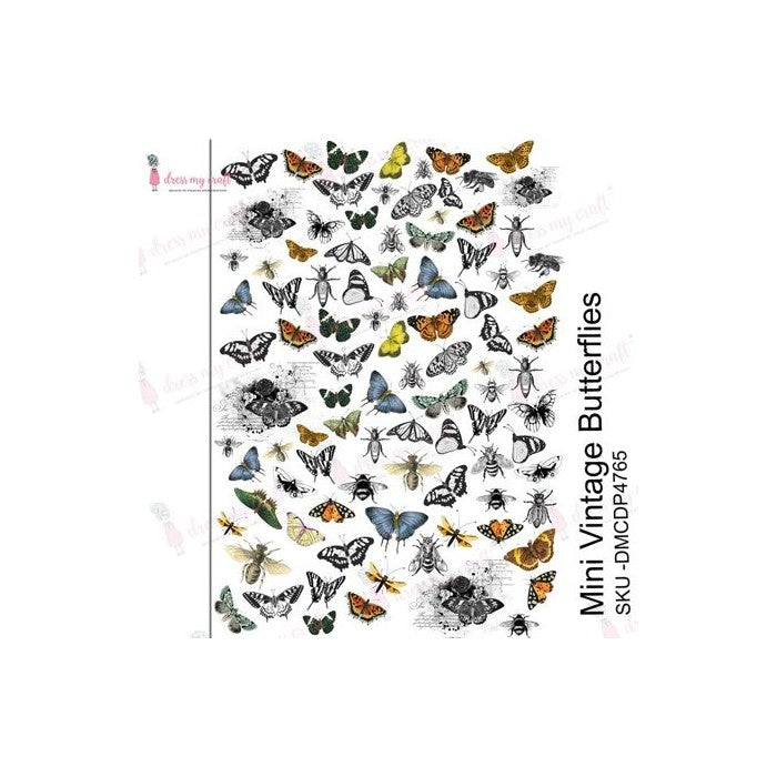 Dress My Crafts - Transfer Me Sheet A4- Mini Vintage Butterflies