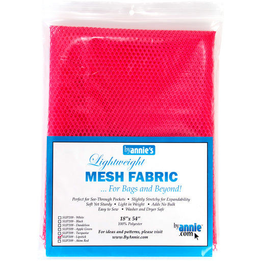 ByAnnie's Lightweight Mesh Fabric 18"X54" 100% Polyester-Lipstick