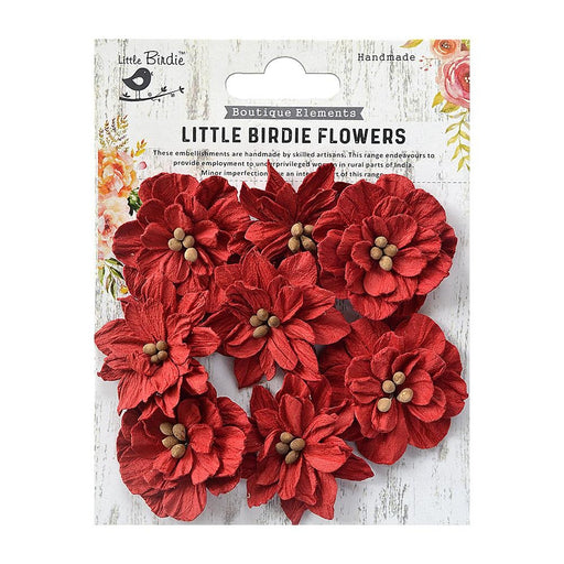 Little Birdie Serenade Paper Flowers 8/Pkg-Cherry