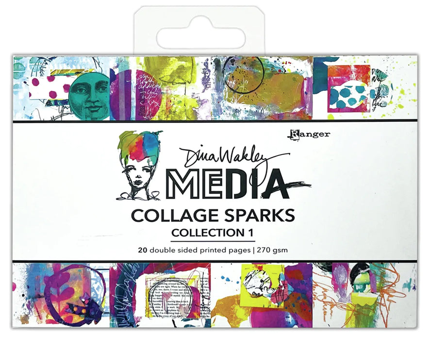 Dina Wakley Media Collage Sparks 6"X4" 20/Pkg-Collection 1