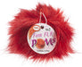 Pepperell Braiding Faux Fur Pom With Loop-Red