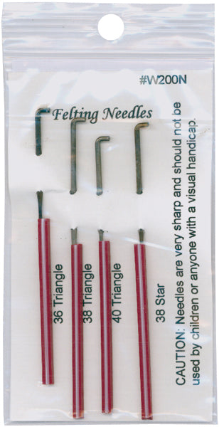 Wistyria Editions Felting Needles 4/Pkg-Size 36, 38 & 40 Triangle, Size 38 Star