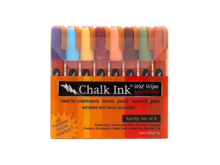 Chalk Ink - Earthy 8 Pack Wet Wipe - Chisel tip - 6mm