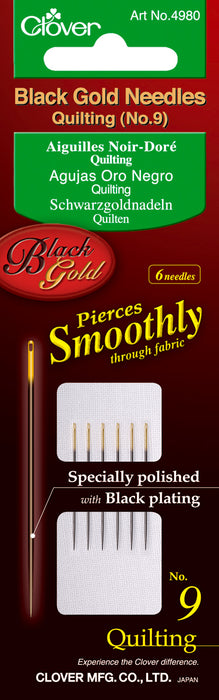 Clover Black Gold Quilting Needles-Size 9 6/Pkg