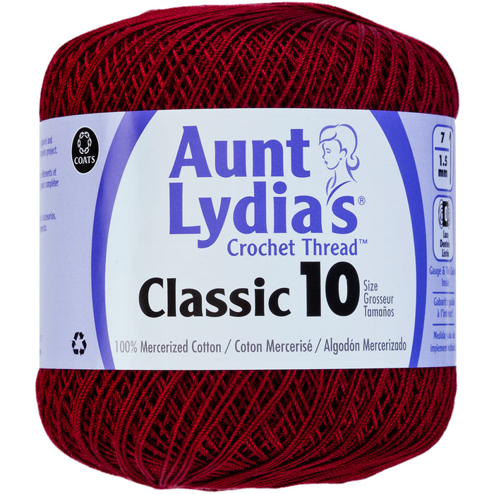 Aunt Lydia's Classic Crochet Thread Size 10-Burgundy