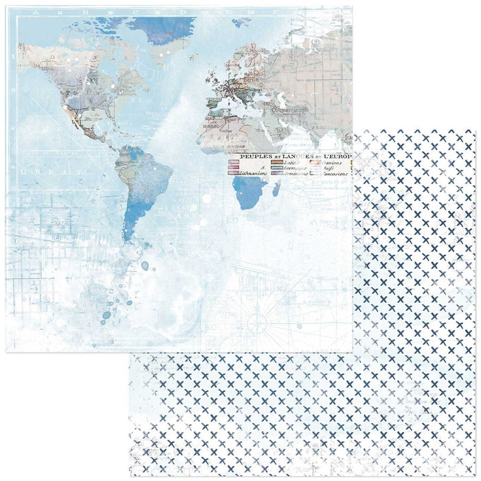 Vintage Artistry Everywhere Double-Sided Cardstock 12"X12"-Mapping The World