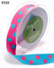 May Arts - 1" Reversible Polka Dot Ribbon, Cerice Pink, Turquoise