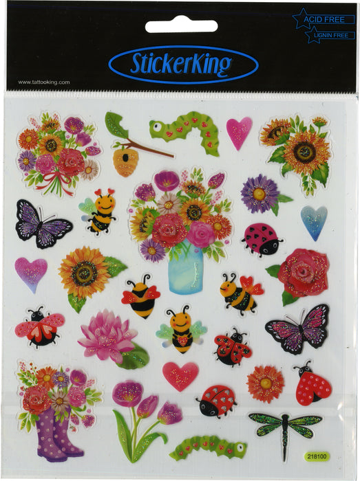 Sticker King Stickers-Spring Flowers & Bugs