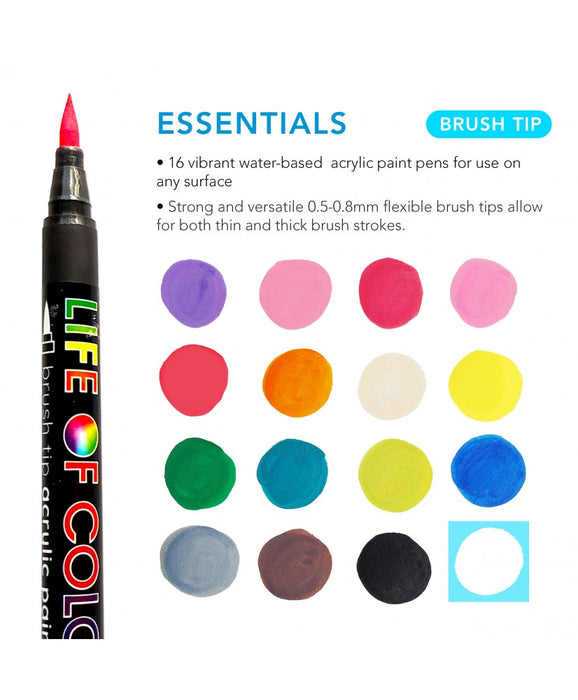 Life In Colour - Essential Brush Tip 16pcs