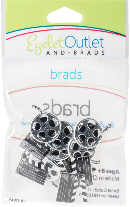 Eyelet Outlet Shape Brads 12/Pkg-Movie