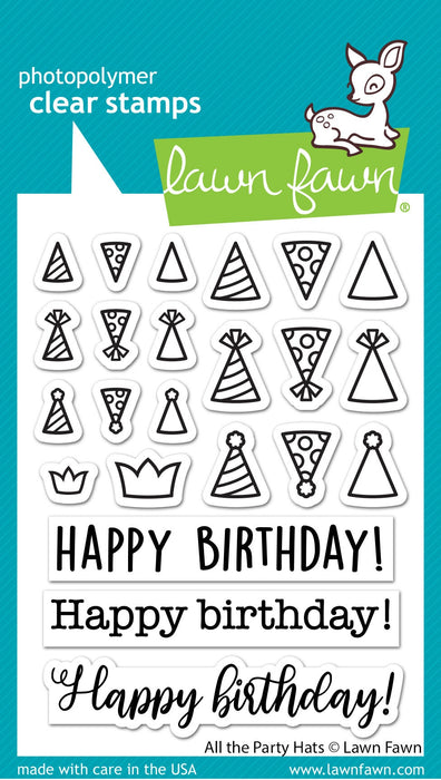 Lawn Fawn Clear Stamps 3"X4"-All The Party Hats 23/Pkg