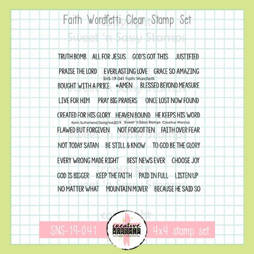 Sweet-n-Sassy-Stamps - Faith Wordfetti Stamp Set