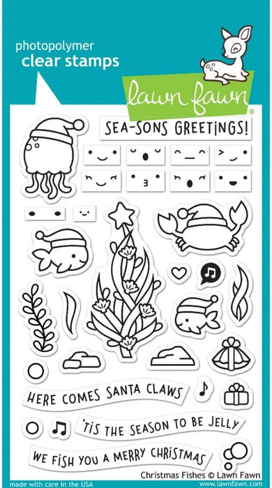 Lawn Fawn - Clear Stamps 4"x6" - Christmas Fishes