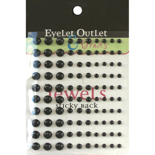 Eyelet Outlet Adhesive Pearls Multi-Size 100/Pkg-Black