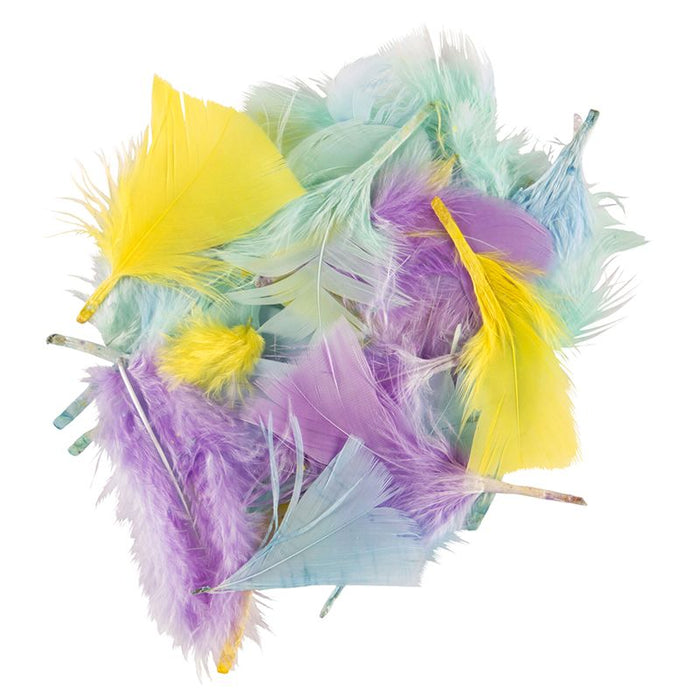 Dala-Feathers (6cm) - Assorted Pastel Colours (50pc)