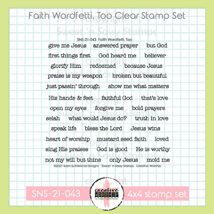 Sweet-n-Sassy-Stamps - Faith Wordfetti Stamp Set