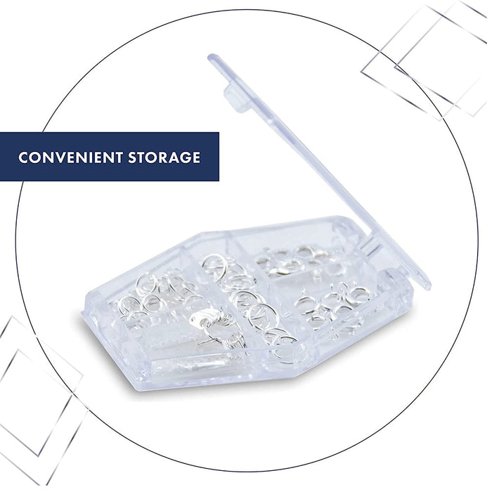 Findings Variety Pack, Silver Plated, 73 Jump Rings, 8 Spring Rings, 8 Lobster Clasps, 23 Tags, 112 pc