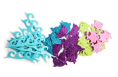 Fibre Craft Creative Hands - Glitter Foam Stickers - Fish & Dolphin 60pc